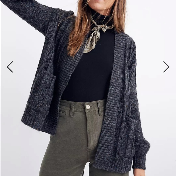 Madewell Bubble-Sleeve Cableknit Cardigan Sweater - Picture 5 of 10